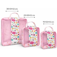 Melnio 3'lü Valiz Düzenleyici Organizer Set-Düzenleyici-File Kapaklı-Fermuarlı