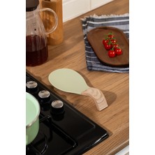 Porsima PBT-718 Bambu Saplı Silikon Kirli Kepçe Kaşıklık Altlığı Kepçe ve Kaşık Nihalesi Yeşil