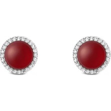Daniel Wellington Audrey Earrings Red Agathe Silver