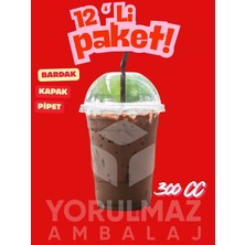 Yorulmaz Ambalaj 🥤 🥤 🥤 300 cc Kapaklı Pipetli Plastik Bardak – Smoothie, Milkshake ve Soğuk Içecekler Için