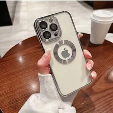 Epro iPhone 15 Pro Max Kamera Lens Koruyuculu Magsafe Şarj Özellikli Arkası Şeffaf Yanları Renkli Kılıf