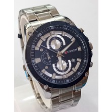 Curren Çelik Kordonlu, Fonksiyonları Aktif, Kronometreli, Su Geçirmez, 2 Yıl Garantili Erkek Saati