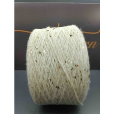 Pi Yarn Iri Pullu Moher El Örgü Ipi Krem-Bej Tonu Gold Pullu 400GR