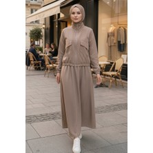 İlkimay.com Cep Detaylı Fermuarlı Ikili Takım 1697 - Taş