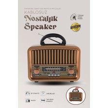 Kensa Retro Görünümlü Bluetooth Radyo Fm/am/sw Hoparlör USB Tf Müzik Çalar Tws Destekli Nostaljik Radyo