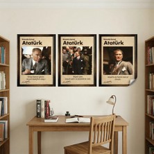 Akıllı Kağıt Statik Tutunma Özellikli Tablo - Poster Atatürk (Model- 30)