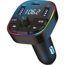 Avcı Teknoloji Market Bluetooth Araç Fm Modülatör 20W 3.4A Hızlı Şarj USB Araç Şarj Cihazı Dijital Ekranlı