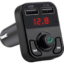 Avcı Teknoloji Market Bluetooth Fm Transmitter Araç Çakmaklık Şarj Adaptörü 3.1A Çift USB