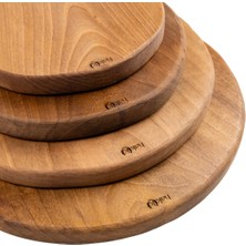 Hakiki El Yapımı Doğal Yuvarlak Ceviz 4 Parça Kesme ve Sunum Tahtası