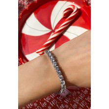 Spossy Silver Jewelry 5mm A+ Kalite Zirkon Taşlı Su Yolu Bileklik