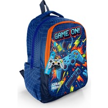 Coral High Kids Lacivert Game Desenli Üç Bölmeli Okul Sırt Çantası 33251