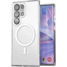 Cepaks Samsung Galaxy S22 Ultra Şeffaf Magsafe Kılıf