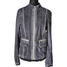 Asus Deri-Özel Tasarım Eskitme Görünümlü Nubuk Kadın Ceket