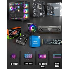Efs I5 14400F  Işlemci 32GB Ram  512GB Nmve 4060TI 16GB Ekran Kartlı Gaming Pc