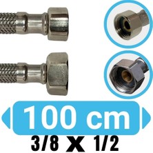 AKS Su Bağlantı Flexi Klozet Bağlantı Flex Hortumu (3/8 - 1/2) - (100 Cm)
