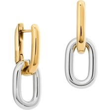 Daniel Wellington Contrast Link Earrings Two Tone Rose Gold