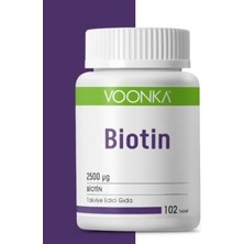 Voonka Bıotın 2500 Mcg 102 Tablet Yetişkinler İçin Türkiye Menşeli Vitamin ve Mineral Takviyesi