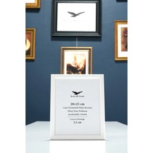 Raven Art Studio Pergamon 20X25 cm Beyaz Altın Resim Fotoğraf Belge Poster Evrak Çerçevesi Korumalı Kırılmaz Pleksi Cam