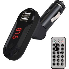 Avcı Teknoloji Market Bluetooth Fm Transmitter Araç Şarj Adaptörü 2 USB Kumandalı Müzik Aktarıcı