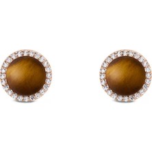 Daniel Wellington Audrey Earrings Tiger Eye Rose Gold