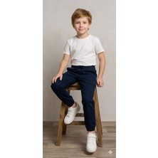 Yiğit Butik Erkek Çocuk Gabardin Kargo Pantolon Lastikli Paça Cepli Rahat Kalıp
