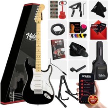 Midex RPH-40WB-ST Siyah Beyaz Elektro Gitar Seti HSH Manyetik Maple Klavye Üst Kalite