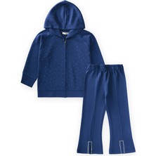 Cigit Fermuarlı Modal Taşlı Takım 3-8 Yaş Lacivert