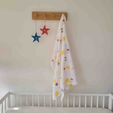 Zed Tasarım Atölyesi Müslin Battaniye Seti- Battaniye, 3lü Ağız Mendili, 2li Çıtçıtlı Yaka Mendili