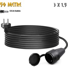 Sgs Kauçuk Uzatma Kablosu Cca 3x1.5 - Tekli Dişi Priz - 50 Mt.
