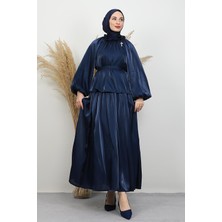 Layla Broş Takım Lacivert