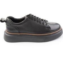 Bambi Siyah Hakiki Deri Erkek Sneaker E01811300503