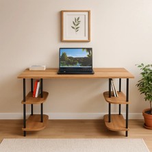 Peka 4 Raflı Çalışma Masası Bilgisayar Masası Ofis Ders Yemek Masası Ahşap Ayaklı