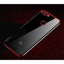 Ceponya Huawei P Smart Kılıf Ince Köşeleri Renkli Şeffaf Silikon