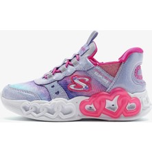 Skechers Infinite Heart Lights Eternal Shimmer Kids Sneaker Cırt Cırtlı Işıklı Çocuk Ayakkabısı Mor