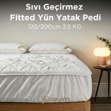 Yünevim 120X200 Sıvı Geçirmez Merinos Kuzu Yünü Fitted Alez (2.5 Kg)