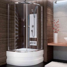 Sırduş 90X90 Sır-Lüks Oval Mini Küvet Üstü Duşakabin