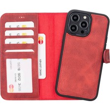 PLM iPhone 14 Pro Max Uyumlu Manyetik Hakiki Deri Cüzdan Kılıf ,cüzdan Taşımaya Son, Kredi Kart Yuvalı