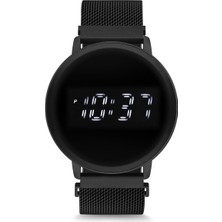 Spectrum Mıknatıslı Hasır Kordon Dijital Unisex Saat 41 mm Siyah Çelik Kasa Suya Dayanıklı
