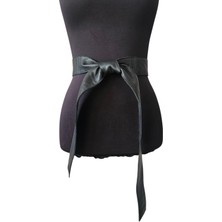 Asus Deri -  Lola - Siyah Hakiki Deri Kuşak - Çift Taraflı Deri