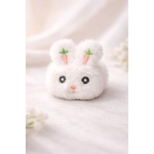 Nati Co Sevimli Beyaz Peluş Tavşan Çocuk Lastik Toka