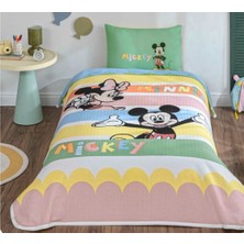 Taç Yeni Sezon Lisanslı Disney Mıckey&mınnıe Mouse Happy Tek Kişilik Pike Takımı