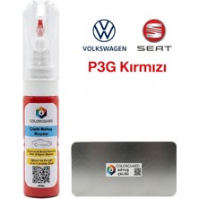 COLORGUARD Volkswagen Seat LP3G Kırmızı İğneli ve Fırçalı 2 si 1 Arada Özel Tasarım Şişe Rötuş Boyası ve Profesyonel Rötuş Çeliği Seti