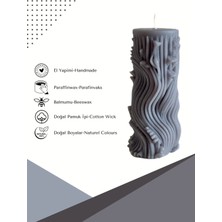 Candle Verdantis, Doğanın Kalbi, Okyanus Kokulu Dekoratif 2 Adet Gri Mum & Kandil