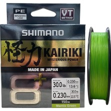 Shimano Kairiki 8+ 150 mt 0.23MM Ip Misina Mantis Green
