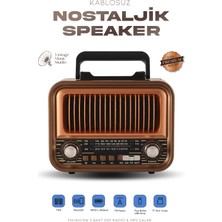Kensa Ahşap Tasarım Retro Nostaljik Hoparlör Şarj Edilebilir Fm/am/sw Bluetooth Radyo