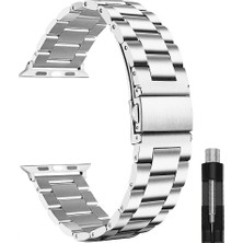 Nextron Watch 44-45-Watch 10-Watch 11 46-49MM Uyumlu Paslanmaz Çelik Metal Bakla Kordon