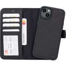 PLM iPhone 14 Plus Uyumlu Manyetik Hakiki Deri Cüzdan Kılıf ,cüzdan Taşımaya Son, Kredi Kart Yuvalı