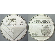 Banknoting Aruba 25 Cent 1989.