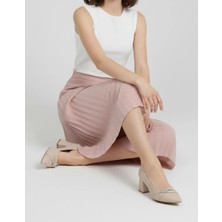 Asmi Shoes Kadın Tinde Krem Cilt Fiyonk Taşlı 5 cm Abiye Ayakkabı  Krem