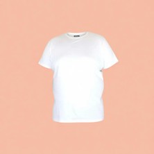 Xanimal Erkek Büyük Beden Pamuklu Beyaz T-Shirt Kısa Kol Günlük Stil Rahat Kullanım